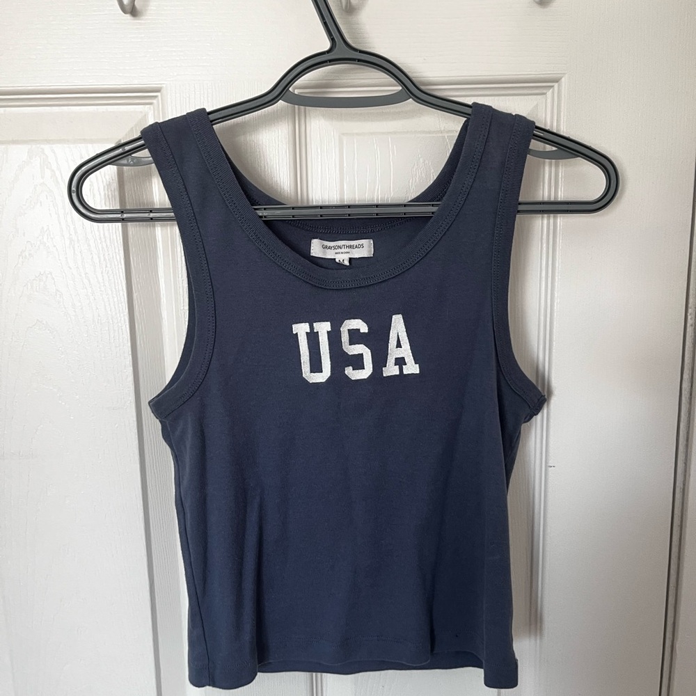 USA Navy Blue Women's Tank Top